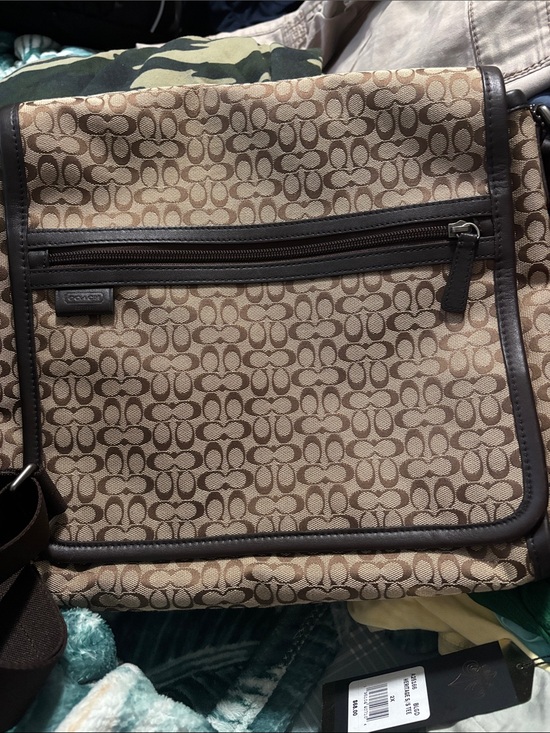 Coach Other - Coach Signature Canvas Messenger Bag in Beige and Brown